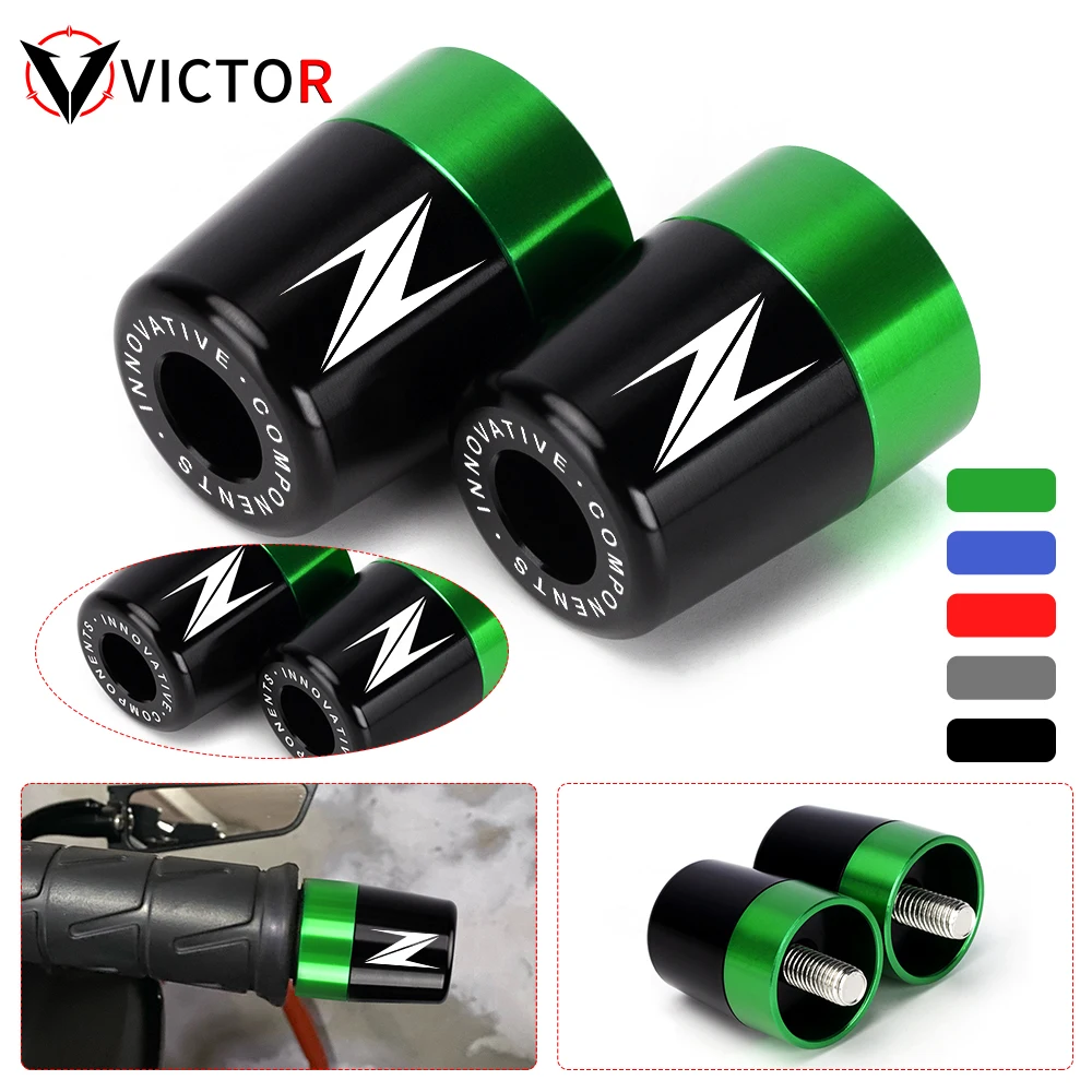 

For Kawasaki Z250 Z300 Z400 Z650 Z750 Z800 Z900 Z1000 ZX6R ZX10R Z650RS Z 1000 R / SX Handlebar Grips Handle Bar Cap End Plugs