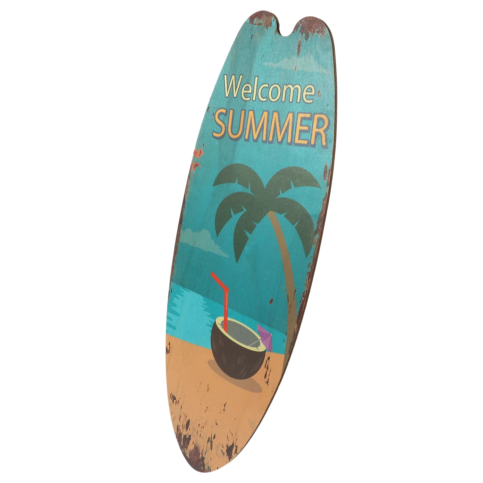 

Classical Summer Theme Hanging Surfboard Decor Retro Wall Sign Wooden Decorative Hanging Plaque