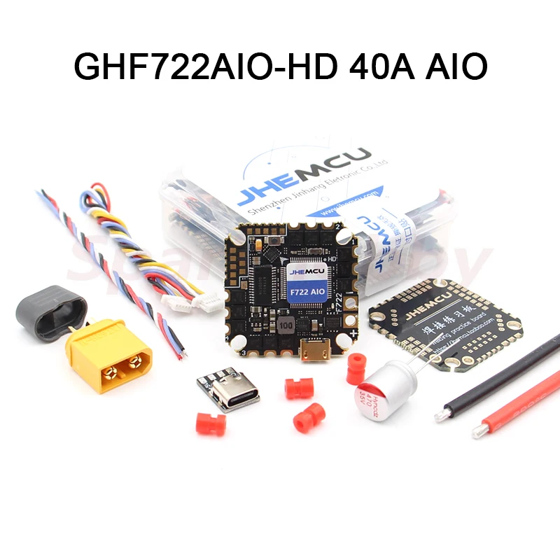 Новый JHEMCU GHF722AIO HD DJI 40A AIO Контроллер полета интегрированный 4 в 1 40A BLheli_S 2 ~ 6S ESC для RC FPV Cinewhoop Дрон Diy часть