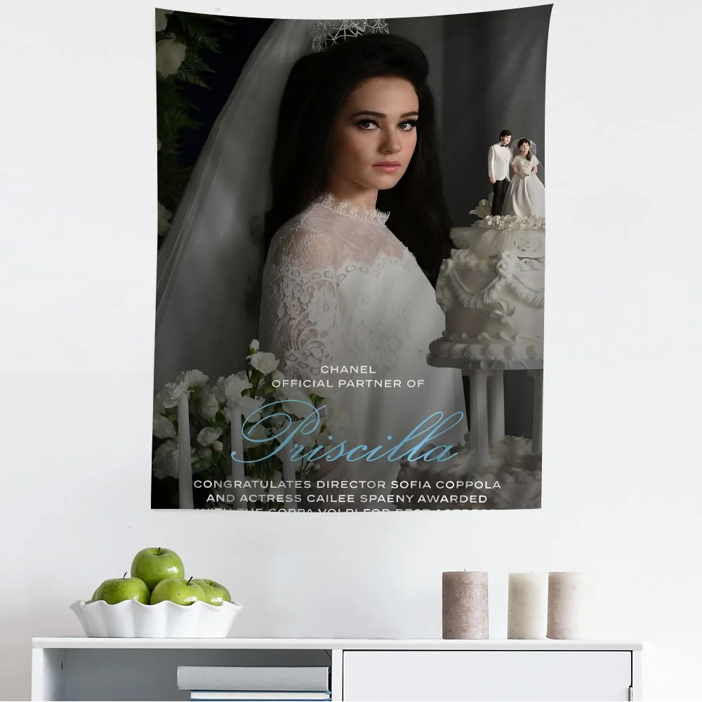 Priscilla 2023 New Movie Printed Large Wall Tapestry Art Science Fiction Room Home Decor Blanket