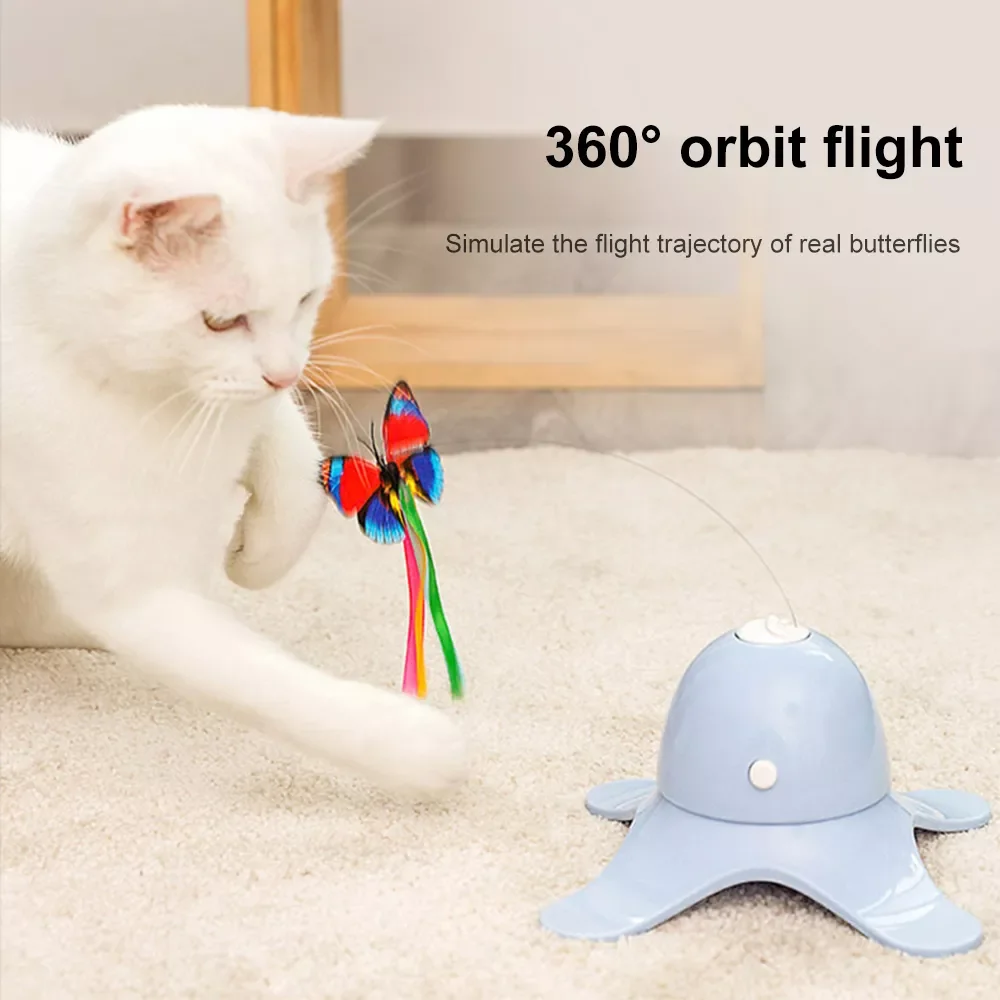

Cat Toys Smart Interactive Toy Funny Cat Stick Rotating Glowing Pet Toy Cat Supplies Self hi cat turntable