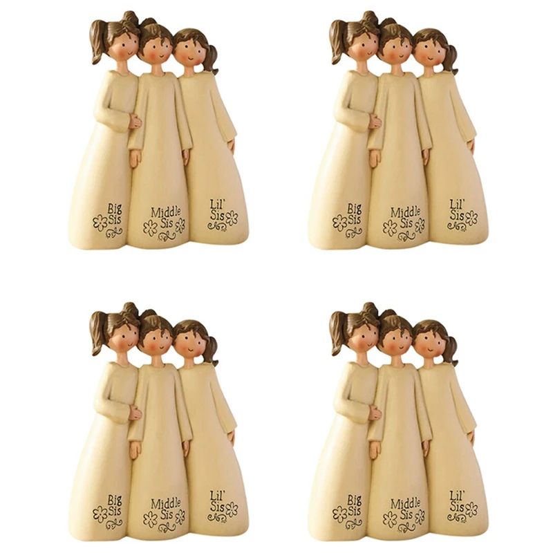 

4X Figure Statues, Sister Friend Warm Embrace,Resin Desktop Art Ornament Home Decorative Statue, Friendship Sculpture-C