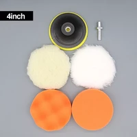 6pcs car polishing pad sponge wool polishing disc waxing 34 car styling polishing disc with backplate drill adapter wholesale
