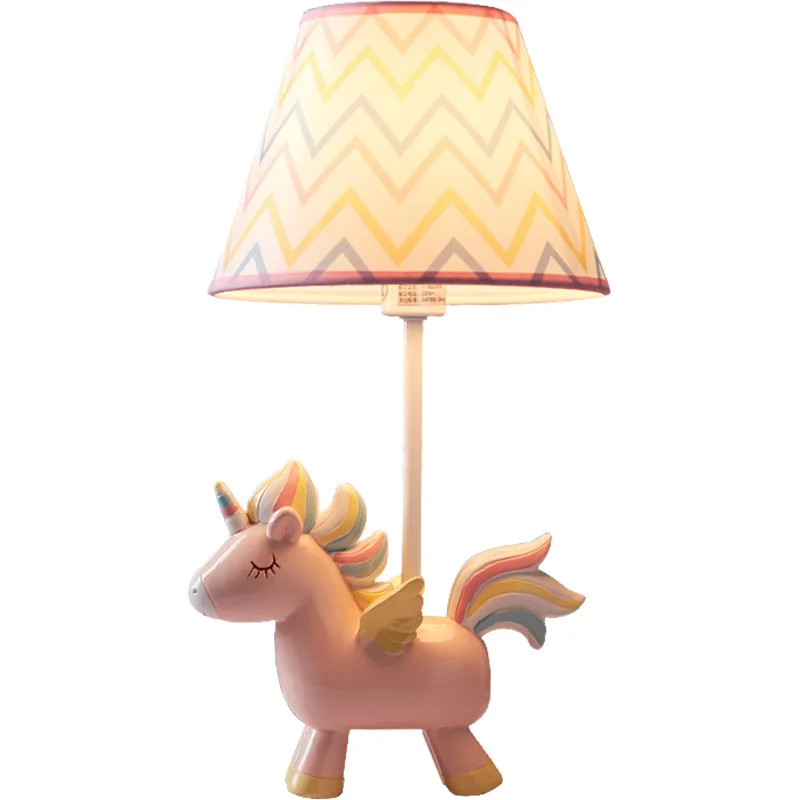 

European Led Bedroom Bedside Desk Light Net Red Unicorn Warm Creative Children's Room Dimmable Ins Style Indoor Decorative Lamp