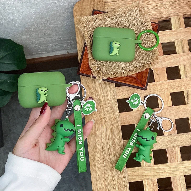 

Cartoon Earaphone box For Honor Earbuds 2 se / earbuds 2 lite Case funny dinosaur Silicone Protect Headphone cover with keychain