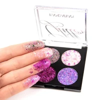 glitter 4 colors eyeshadow palette matte shimmer soft touch long lasting waterproof pigmented brighten eyes makeup cosmetics