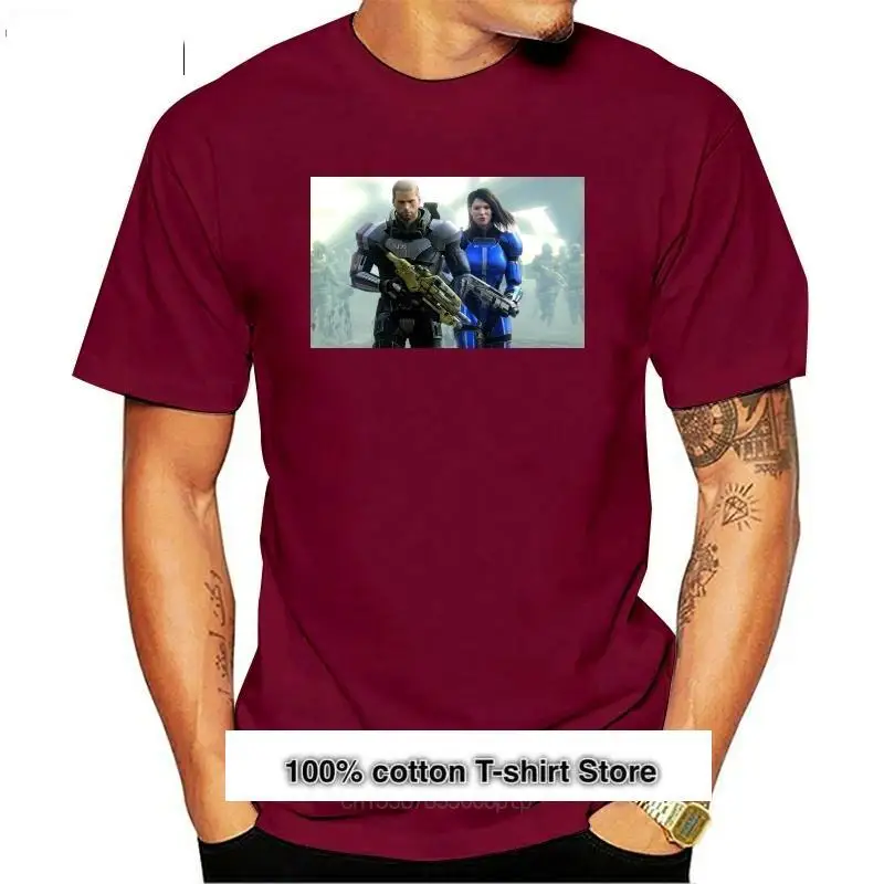 

Camiseta de Commander Shepard для мужчин и женщин, camisa с эффектом массы, playera для женщин