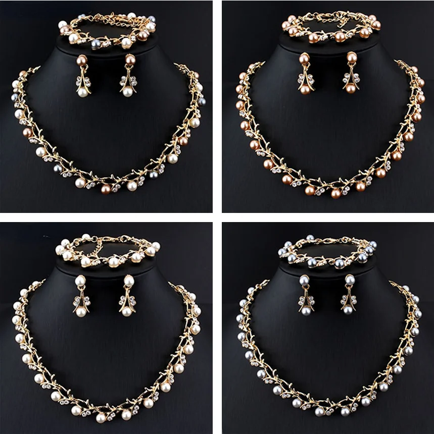 

Women's Jewelry Sets Classic Bridal Women's Dress Accessories Cube Necklaces Earrings Sets Gold Wedding Dress Accessories
