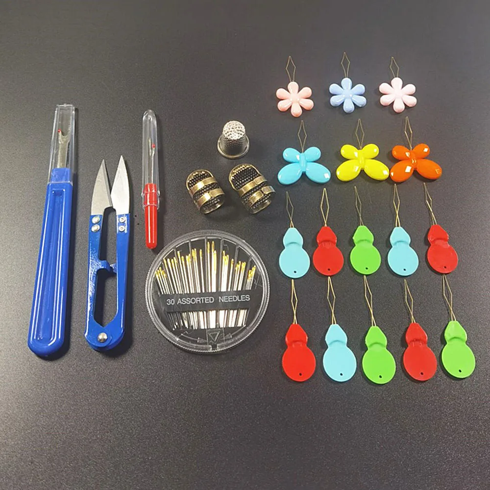 

52Pcs Sewing Tool Kit Includes Hand Sewing Needle Threader Seam Ripper Sewing Thimble Sewing Scissor Hand Sewing Needles