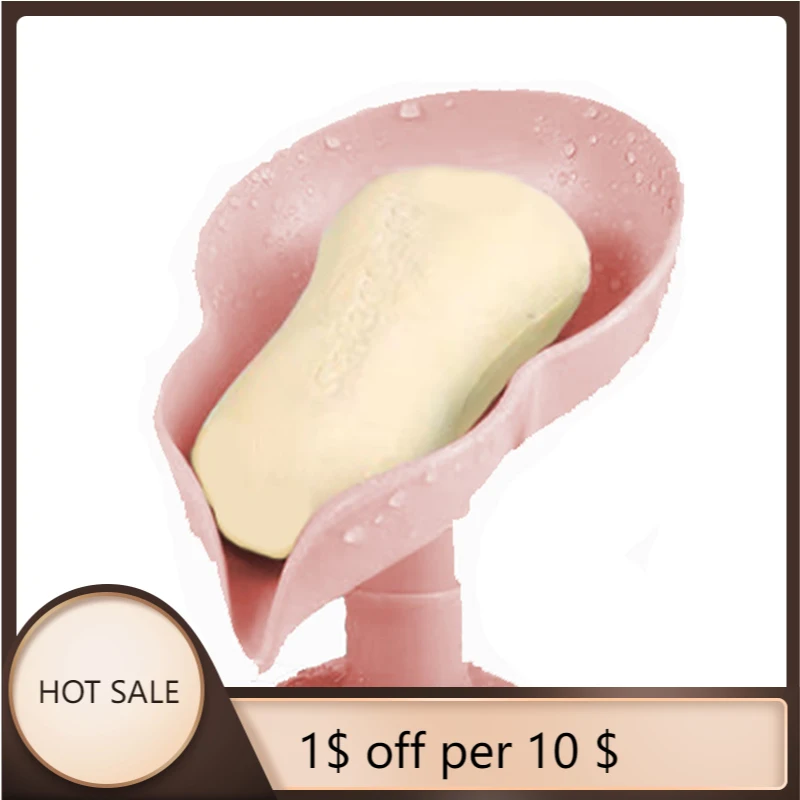 suction cup soap dish box leaf shaped soap holder drain rack toilet soap box perforated free standing travel bathroom accessorie free global shipping