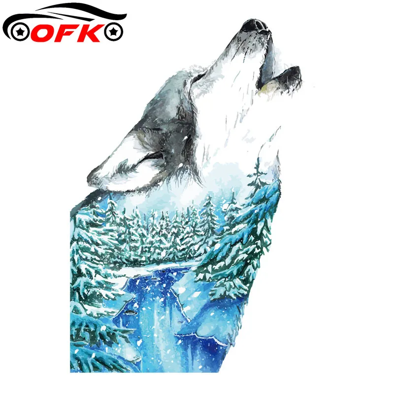 

Hot Sell Snow Mountain Wolf Decal PVC Motorcycle Car Sticker 15.8CM*10.4CM