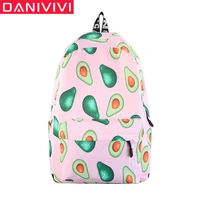 women backpack fashion shoulder bag 2020 avocado pattern school bag for teenage girl children backpacks travel bag