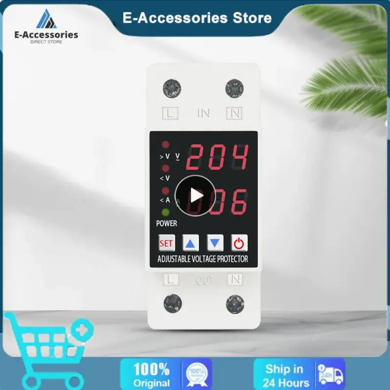 

Adjustable Din Rail Dual Display Protector Relay 230v Over Voltage 63a Limit Over Current Protection Smart Home Protector