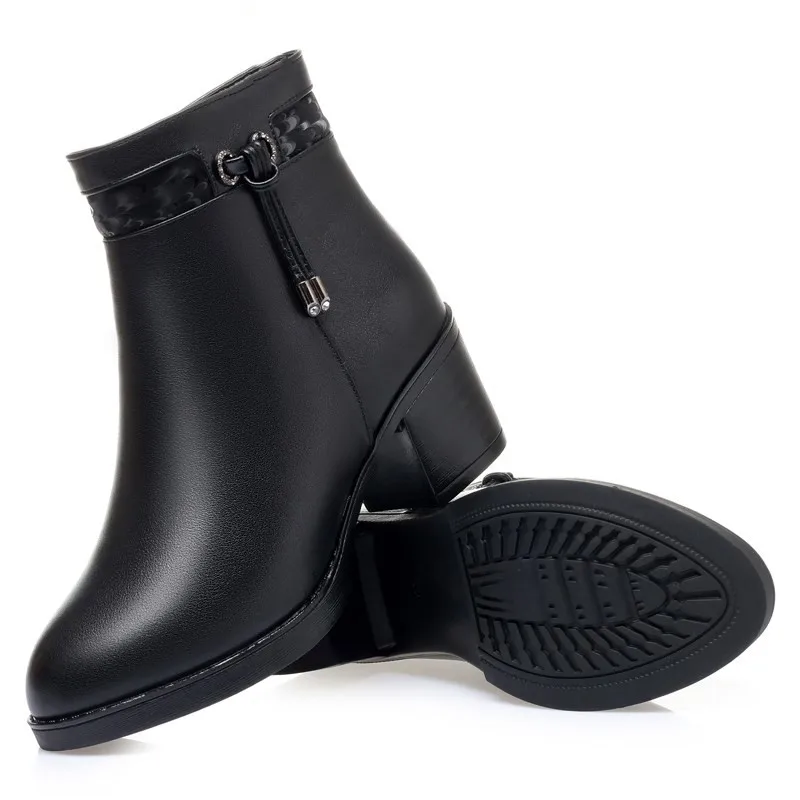 AIYUQI Women Winter Boots Non-slip 2023 Genuine Leather Fashion Wool Warm Women Ankle Boots  Large Size High Heels Shoes Boots