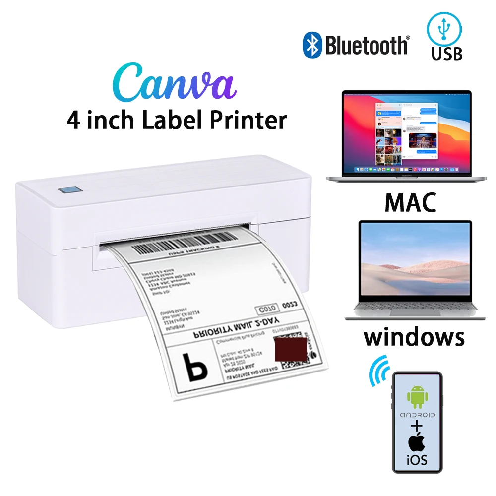 USB Bluetooth беспроводной Lable стикер доставка этикетка 110 мм термопринтер штрих-кода |