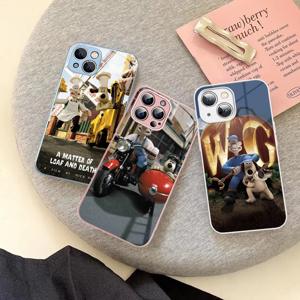 Чехол для телефона W-WallaceS Cute G-Gromit IPhone 14 13 12 Mini 11 Pro XS Max X XR Plus чехол из закаленного