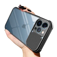 slide camera lens protection case for iphone 11 12 13 mini pro xs max x xr 6 6s 7 8 plus se2 transparent shockproof bumper cover