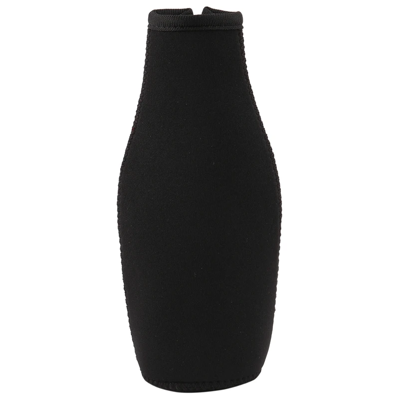 

Beer Bottle Cooler Sleeves Keep Drink Cold Zip-Up Extra Thick Neoprene Insulated Sleeve Cover Black
