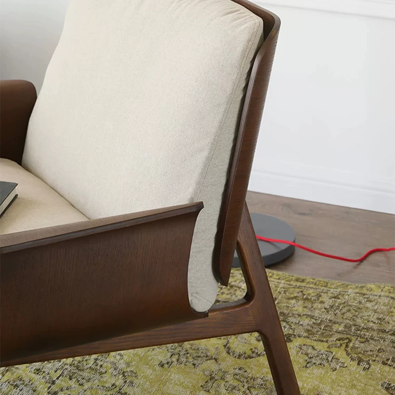 Скандинавский диван-стул из твердой древесины для отдыха Роскошная домашняя