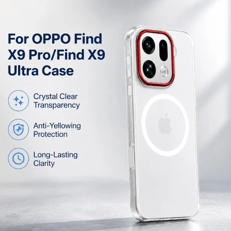 Фото Чехол Xundd для OPPO Find X9 Pro/Find X9 Ultra, магнитный, прозрачный, из поликарбоната, с защитой от пожелтения и царапин, тонкий №1