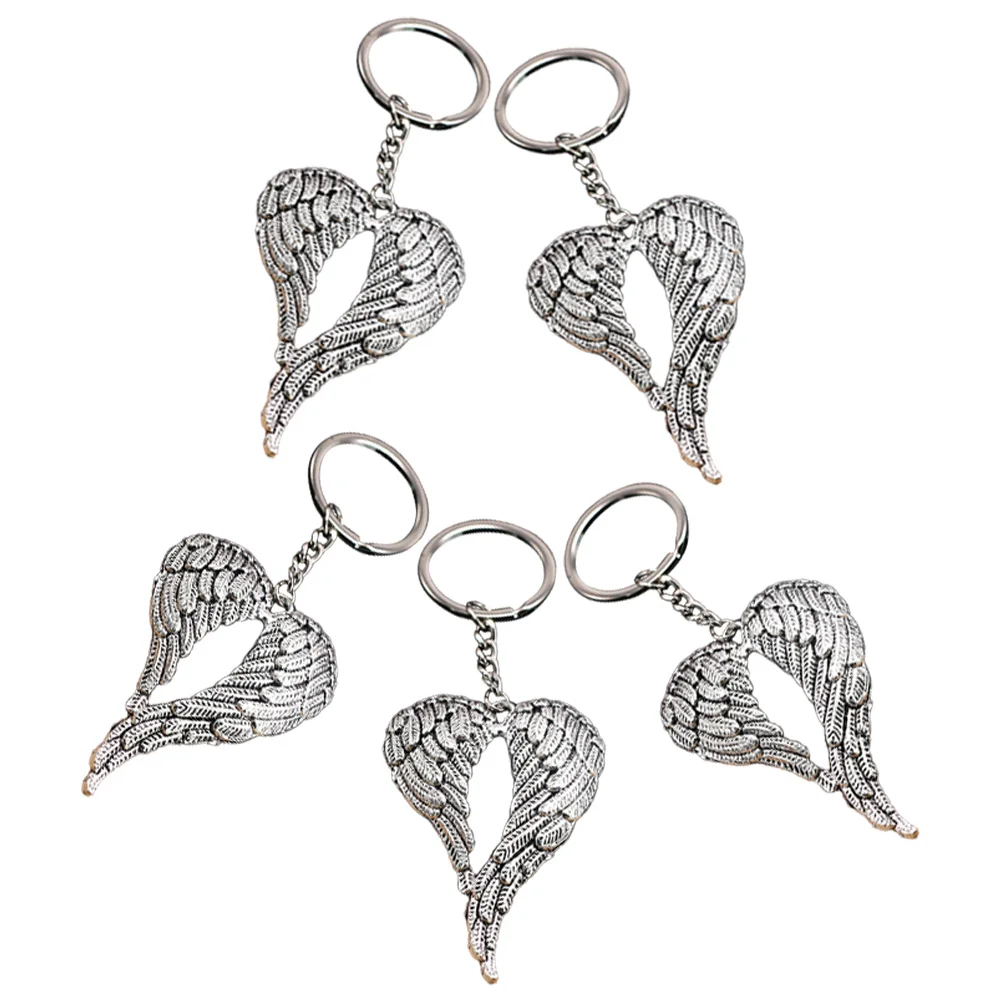 

5 Pcs Key Chain Crafted Set Metal Wallets Lovely Pendants Car Keychain Angel Keychains Belt Ring Birthday Gift Holders