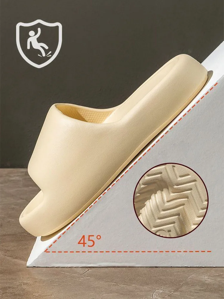 Home Thick Bottom Super Soft Slippers Female Bathroom Bathing Non-slip Anti-odor External Wear Macaron EVA Sandals Summer