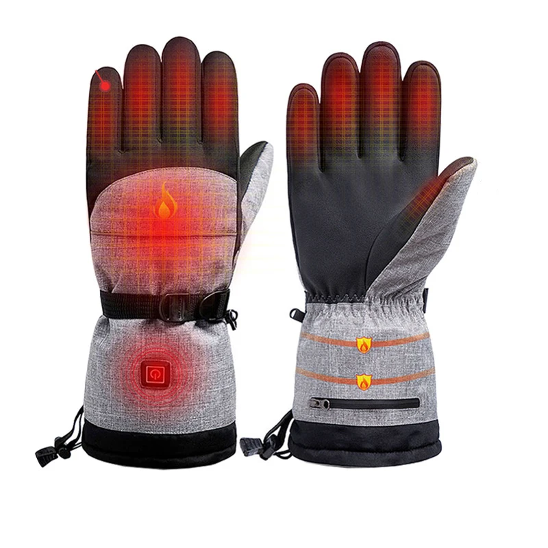 Winter Smart Heating Gloves Thickened Warm And Waterproof Motorcycle Riding Outdoor Sports Electric Heating Ski Gloves