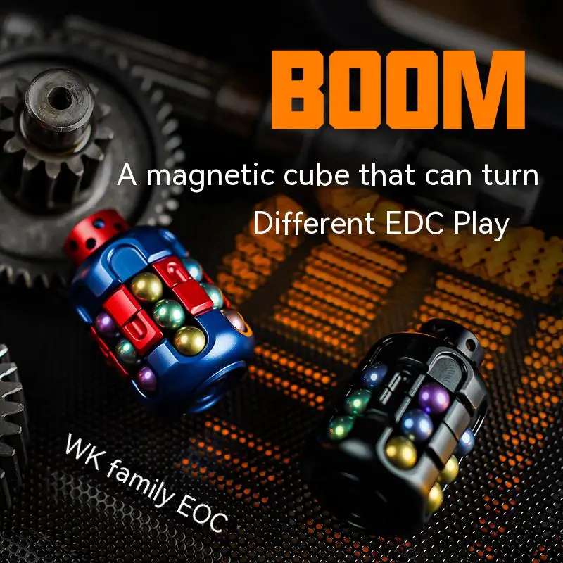 Enlarge Wk Original EDC Book Magic Cube Fingertip Gyro Magnetic Poppa Coin Creative Fingertip Gyro Metal Trend Toy