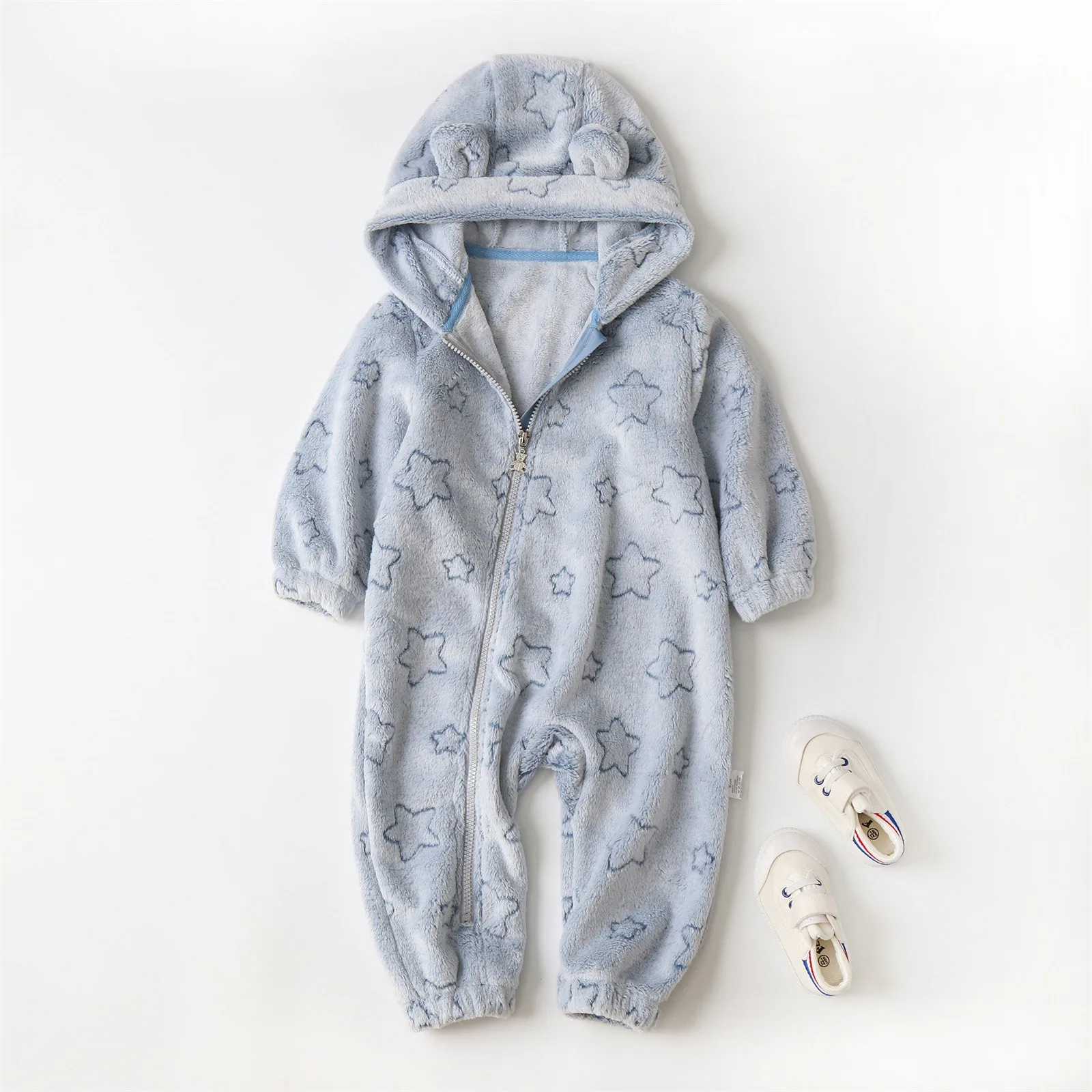 Мягкая одежда для новорожденных фланелевой осенне-зимний комбинезон маленьких