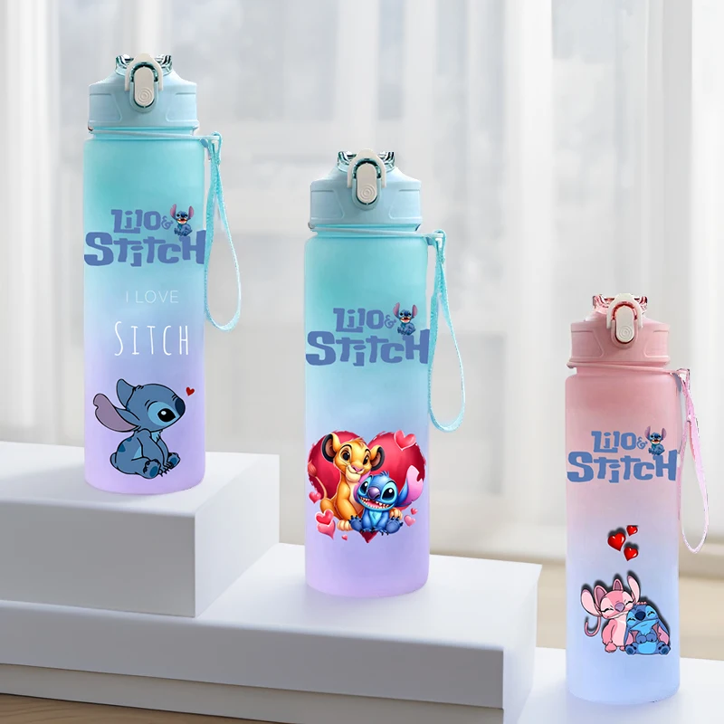 Бутылка для воды Disney Lilo Stitch с соломой герметичная чашка большой емкости