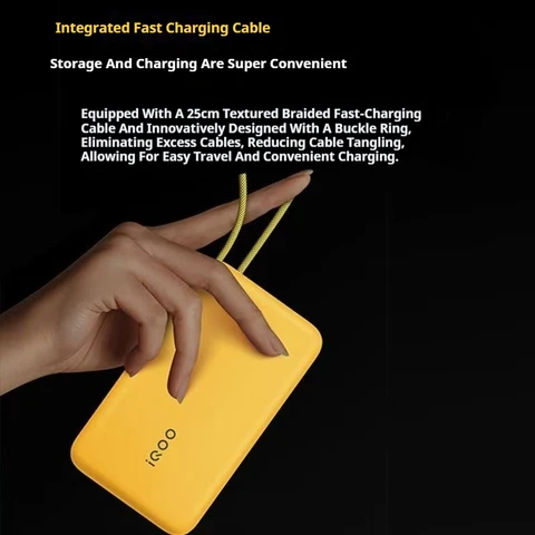 iQOO 20000 мАч Power Bank PD 45 Вт Тип C Быстрая зарядка с кабелем Портативный внешний аккумулятор Мобильный PowerBank для iPhone16 Huawei