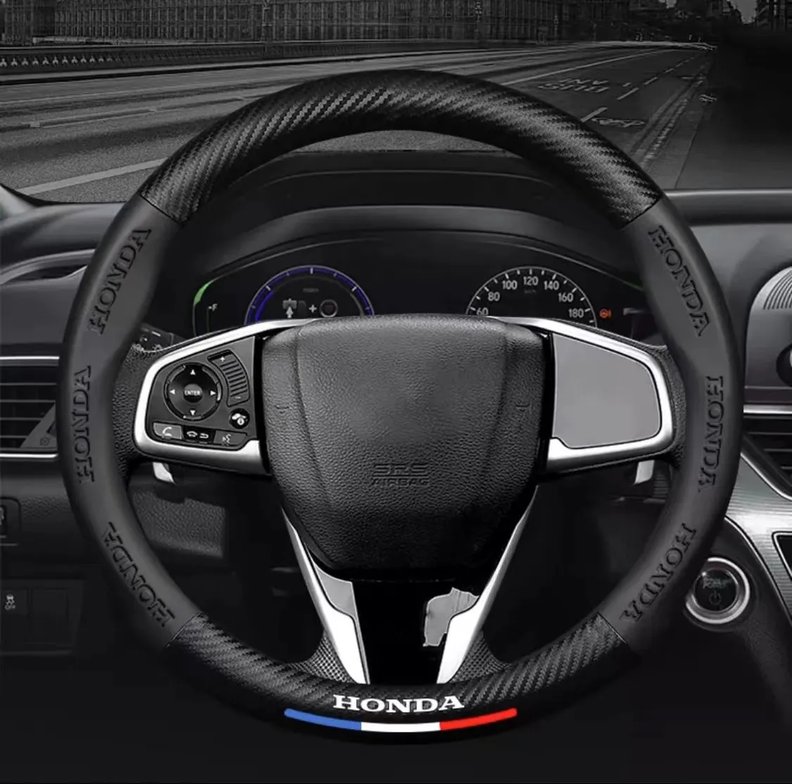 Купи Car Logo Steering Wheel Cover For Honda Accord Civic CRV Pilot Insight Crider Odyssey HRV XRV CRV UR-V Fit City Jazz Lucky Vezel за 777 рублей в магазине AliExpress