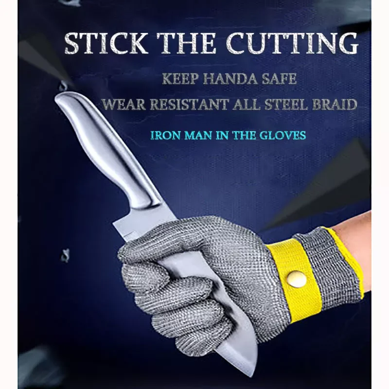

Steel Anti-cutting Gloves, Used For Meat, Fish, Crab, Oyster, Anti-cutting, Anti-binding Metal, Iron Gloves, White Glo