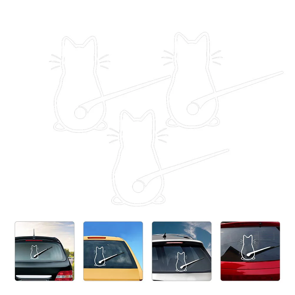 

3 Sets Practical Lovely Creative PVC Decals Self-adhesive Stickers for Automobile