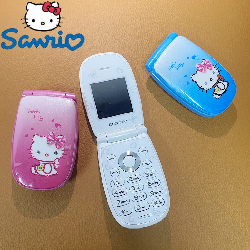 

Sanrio Kawaii Hello Kitty Флип-телефон женский ультра-маленький мобильный вариант личности милый мини карманный телефон W88 детская игрушка