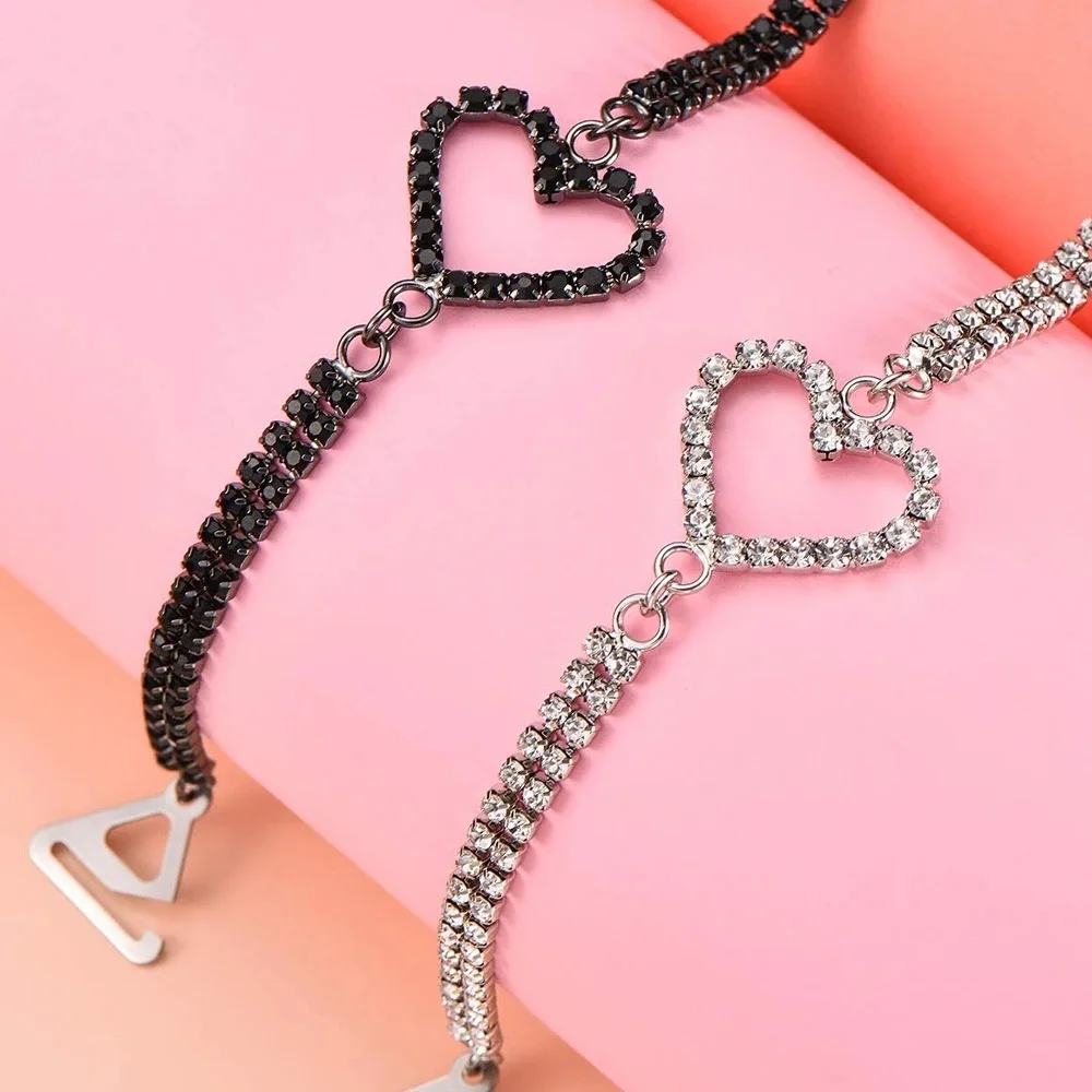 Heart Rhinestone Shoulder Strap Chain Clothing Women Adjustable Evening Dress Crystal Shoulder Chains Body Jewelry Accessories