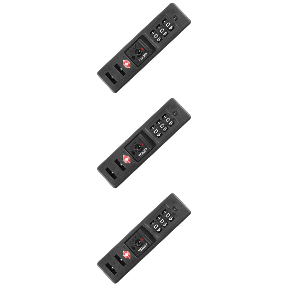 

3pcs Portable Customs Code Lock PC Luggage Lock Built in Sunk Lock Lock Black