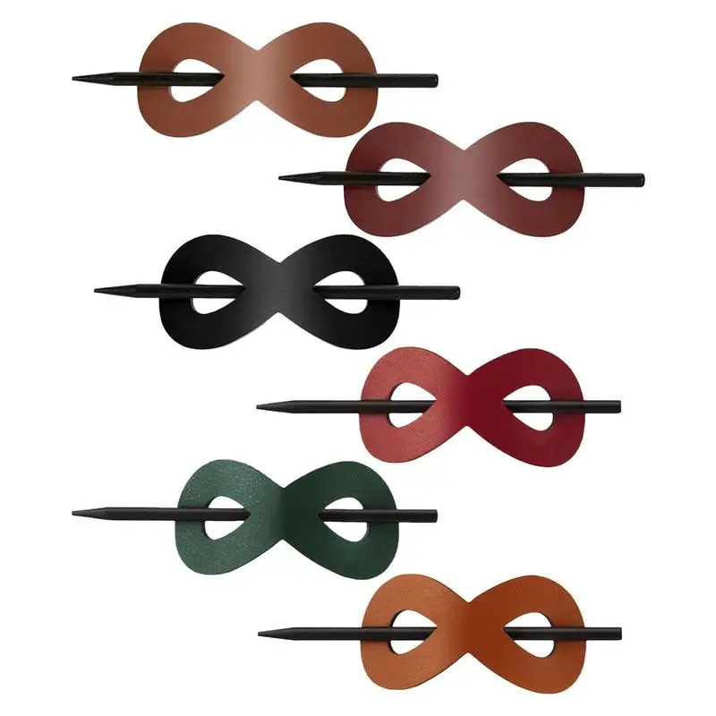 

Кожаная заколка для волос с палочкой, держатель для волос в пучок, заколка для волос В хвостике, головной убор, 8 форм, зажим для конского хвоста, кожаная шпилька