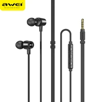 awei l1 in ear wired earpuds 3 5mm plug bass hifi stereo surround earbuds wire controlled microphone call music wired earphones