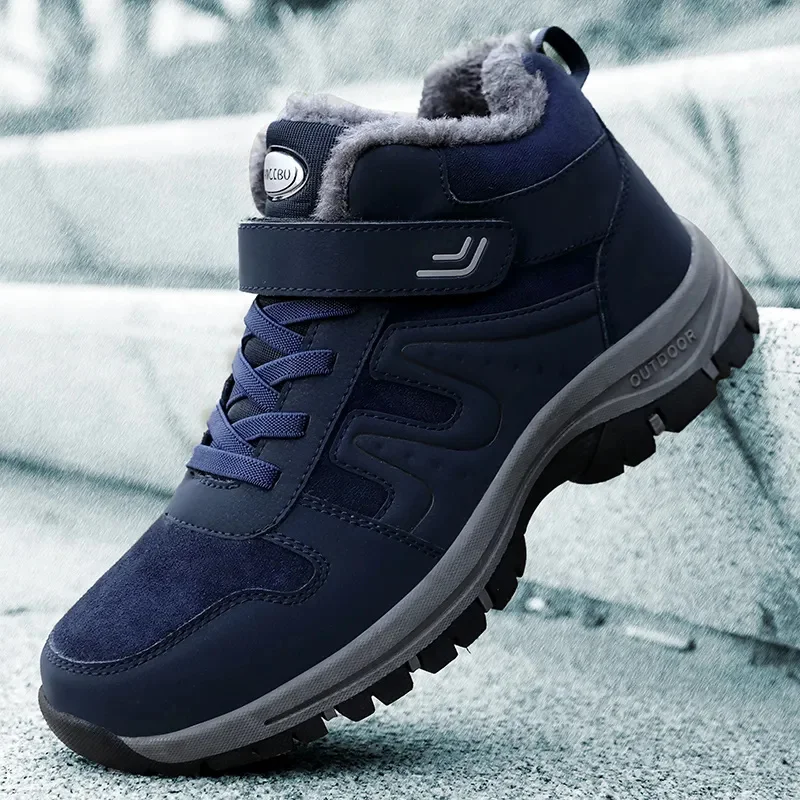 

Winter Boots Men Women Keep Warm Plush Non-slip Outdoor Hiking Ankle Boots Unisex Waterproof Sneakers Casual Men Shoes