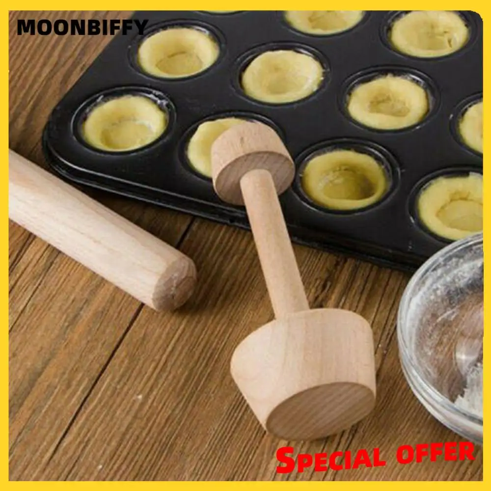 

1PC Wooden Egg Tart Bottom Mould Double Headed DIY Egg Tart Tamper Mold Kitchen Baking Pastry Cupcake Moulds Cakes Tools Cocina