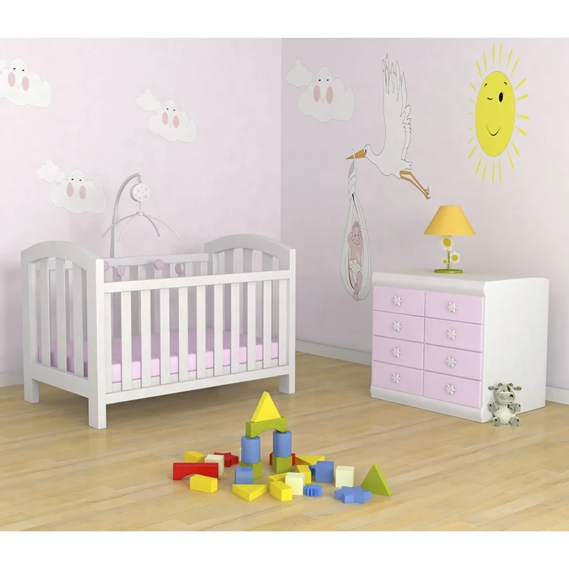 

Crib new Product Wooden Children Baby Cot Bed 20CCB021 Kids Bumper Bed Furniture New Born Baby Crib