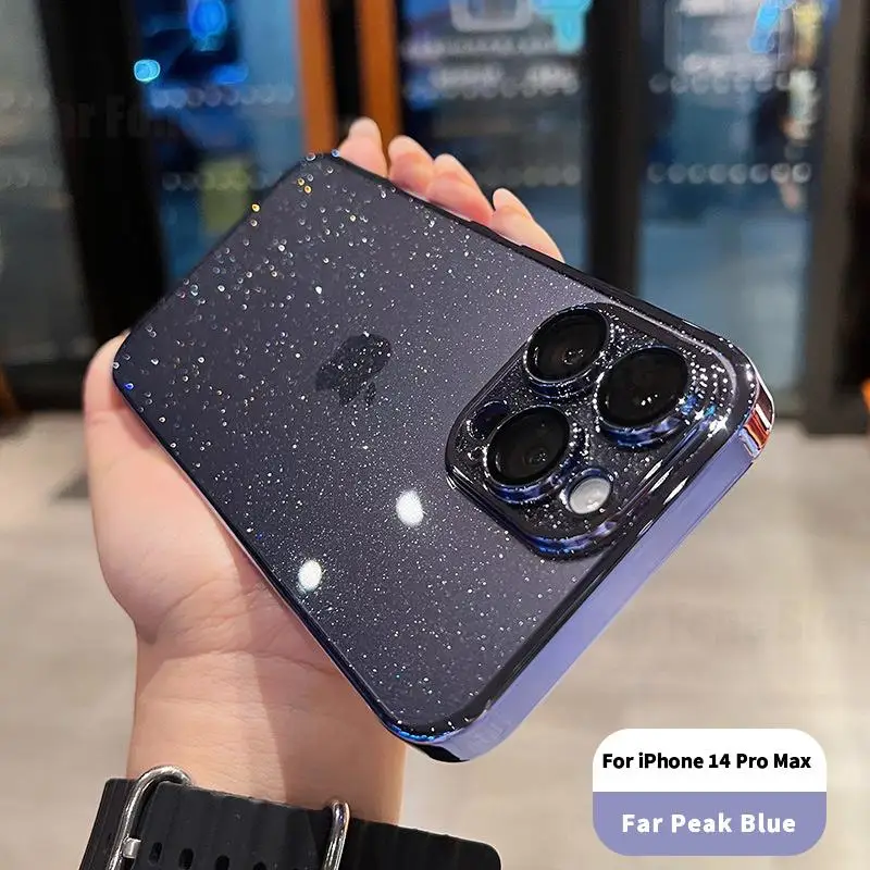 Роскошный Блестящий Прозрачный чехол для iPhone 12 13 14 Pro Max 14 Pro Max, Жесткий Чехол из поликарбоната, чехлы для iPhone 14 Pro Max, бампер