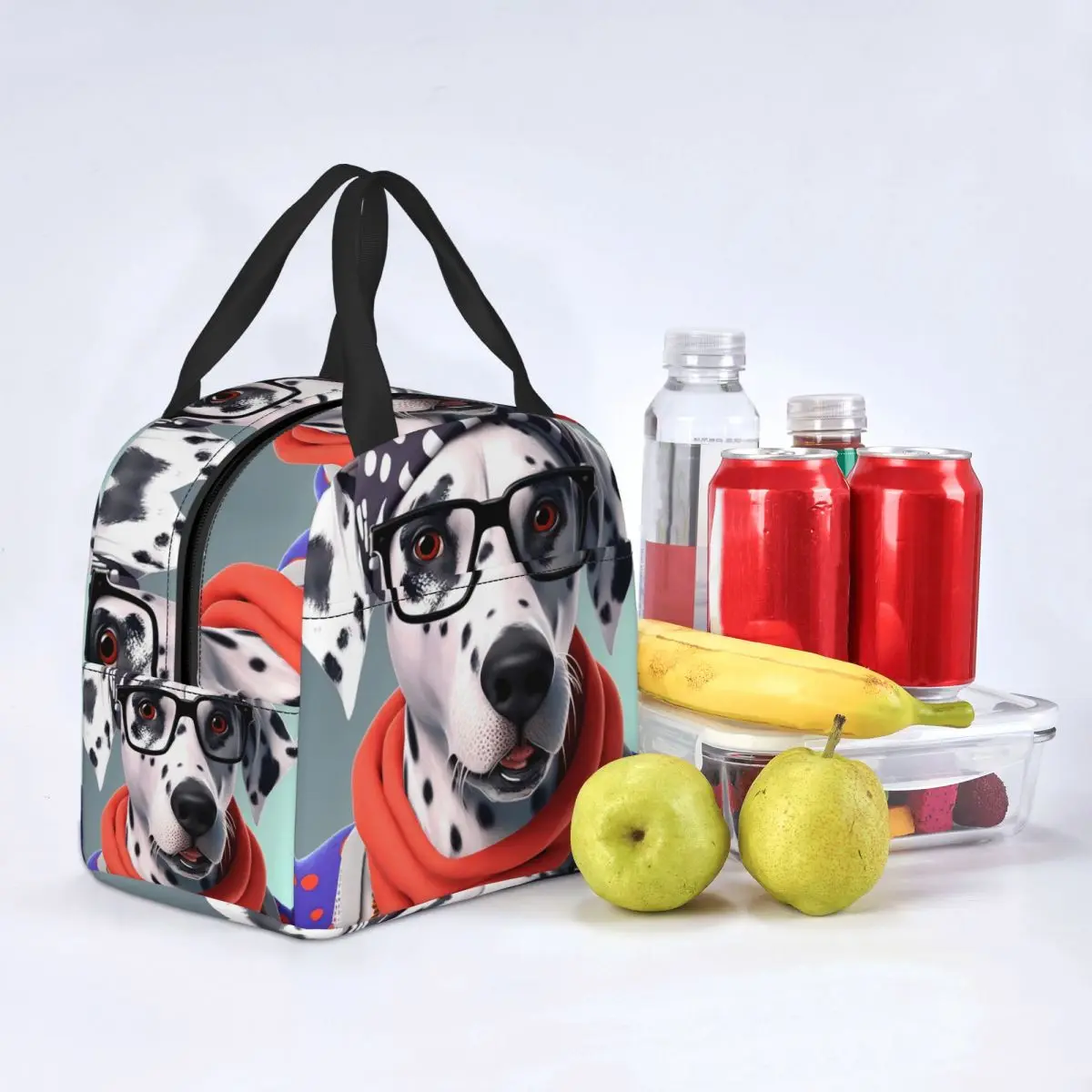 

Dalmatian Hipster Dog Lunch Bag Animal Vintage Lunch Box Office Portable Thermal Lunch Bags Print Cooler Bag