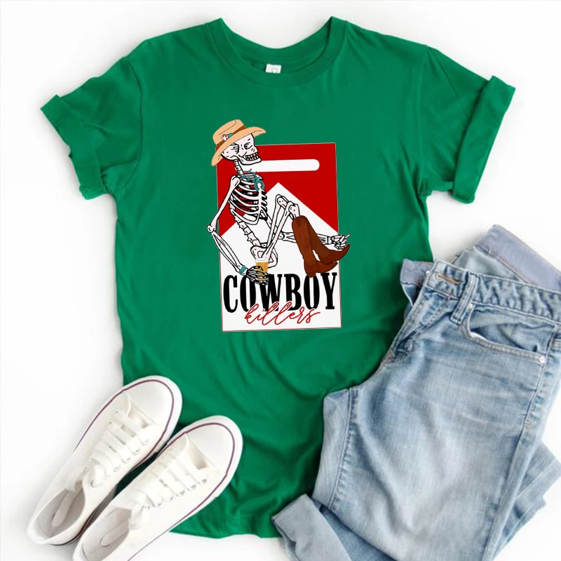 

Cowboy Shirt Country Girl Tshirt Western Tee Cowboy Skeleton Country Aesthetic Clothes Harajuku Cowgir Music Country Shirts