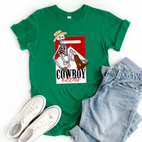 cowboy shirt country girl tshirt western tee cowboy skeleton country aesthetic clothes harajuku cowgir music country shirts