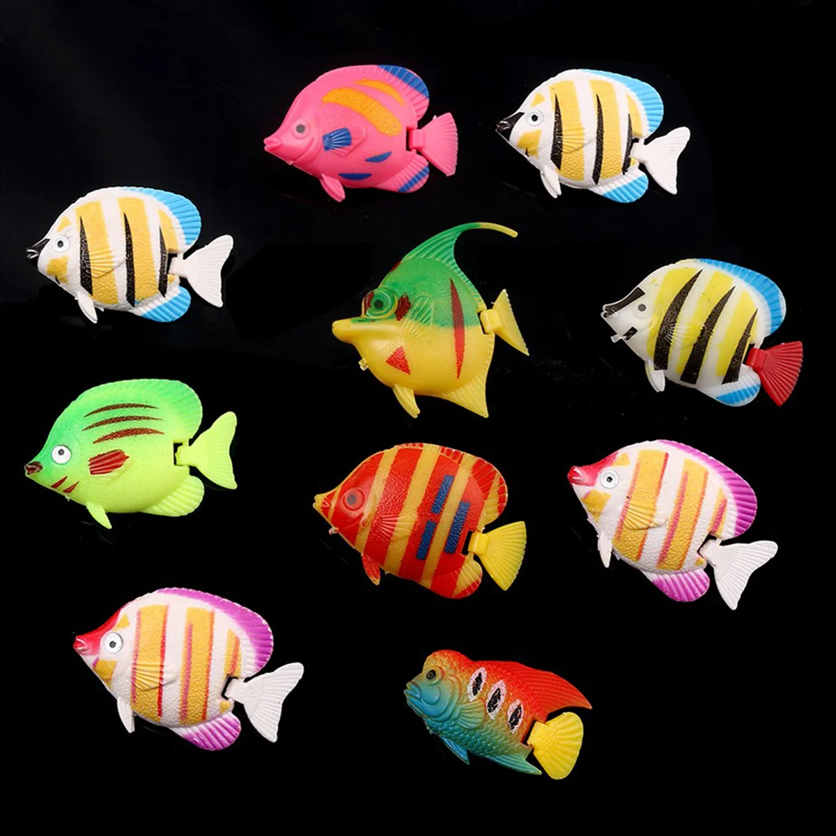 

10pcs Artificial Moving Floating Fishes Fishes Tropical Figures Ornament Aquarium Tank ( Random Pattern )