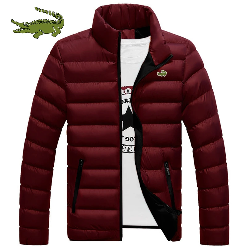 Men's Warm Windproof Cotton Jacket Fashion Casual Hooded Thickened Printed Cotton Jacket