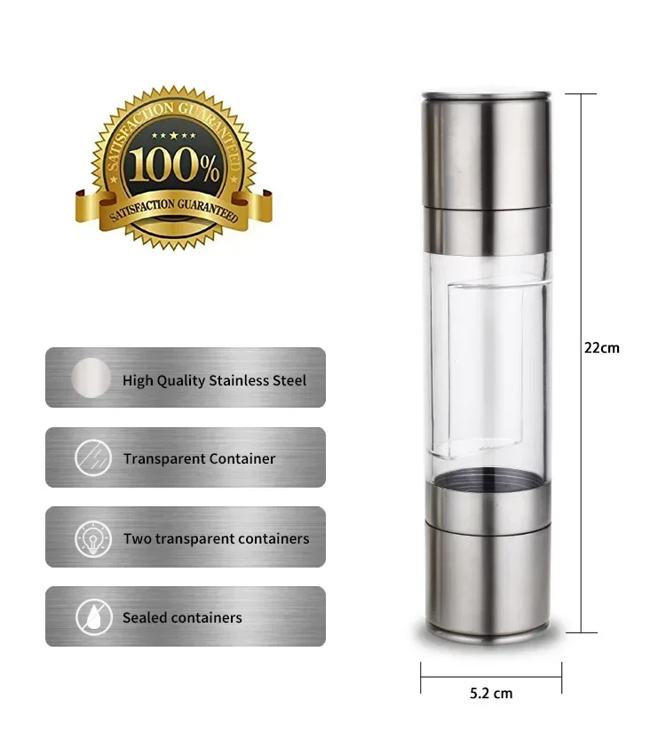 ł do pieprzu ze stali nierdzewnej ręczny młynek dwufunkcyjny dwa w jednym