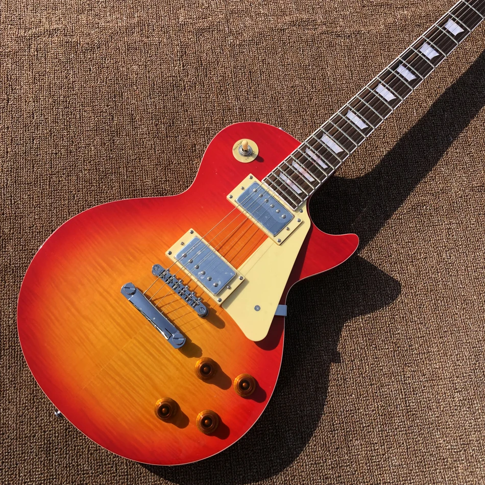 

Высококачественная электрическая гитара, фингерборд из палисандра, кленовый верх, цвет вишни, бесплатная доставка